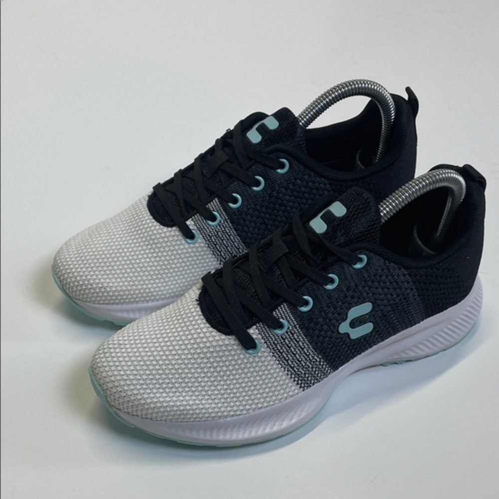Charly Knit Running Shoes Black Gray Teal Athletic Sneakers Womens Size 7